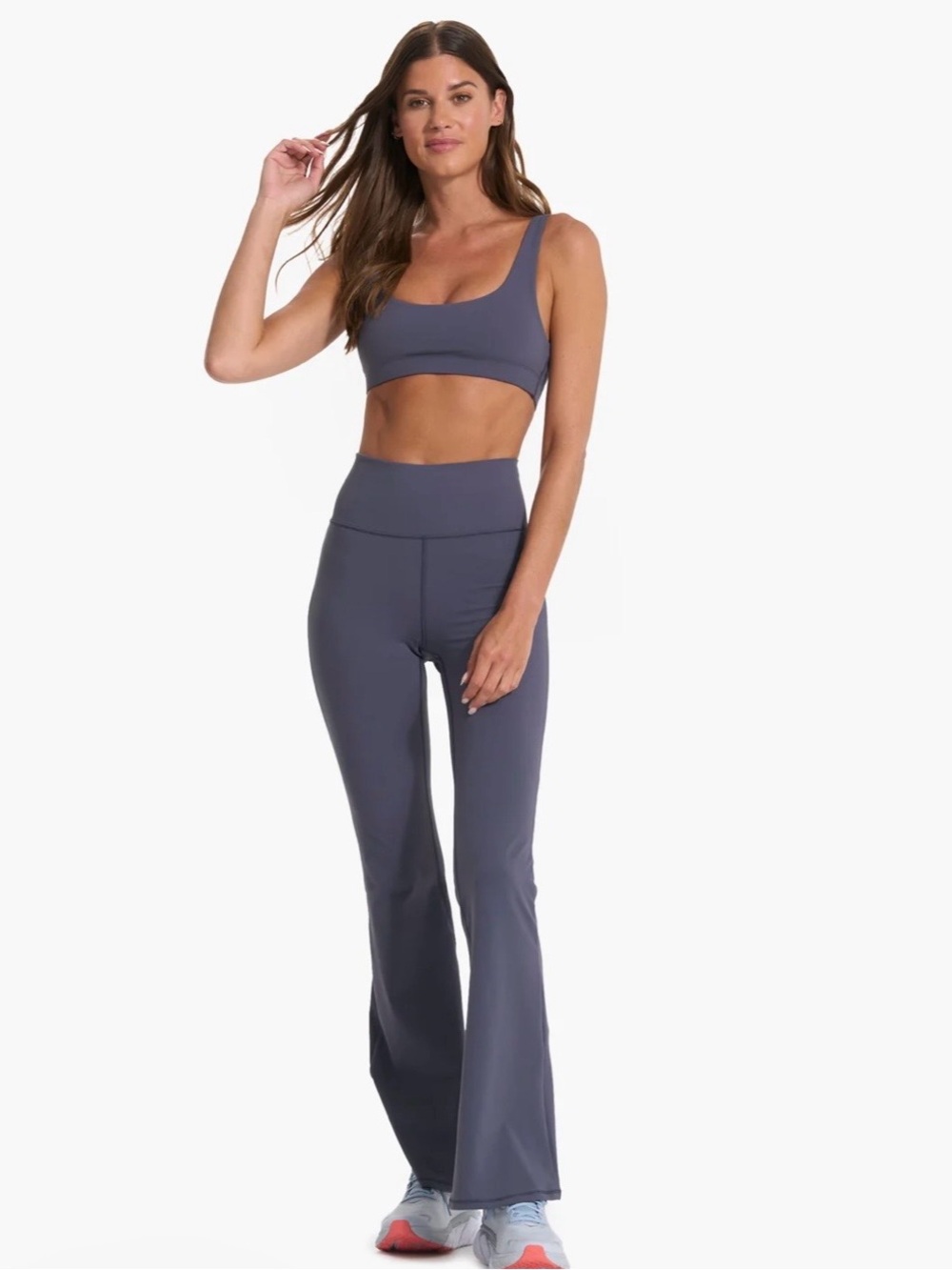 Vuori Studio Flare in color Azure no size tag Measurements provided Athleisure